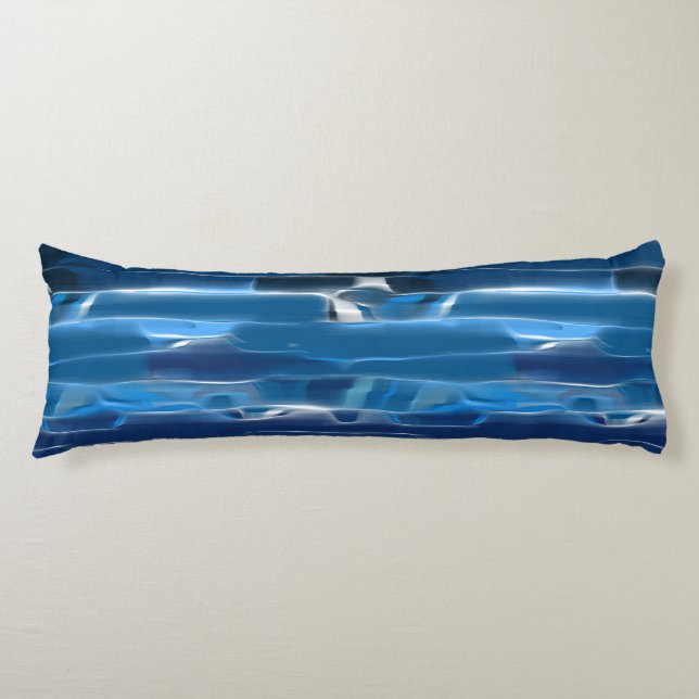 Cojín Resumen azul y blanco (Anverso)