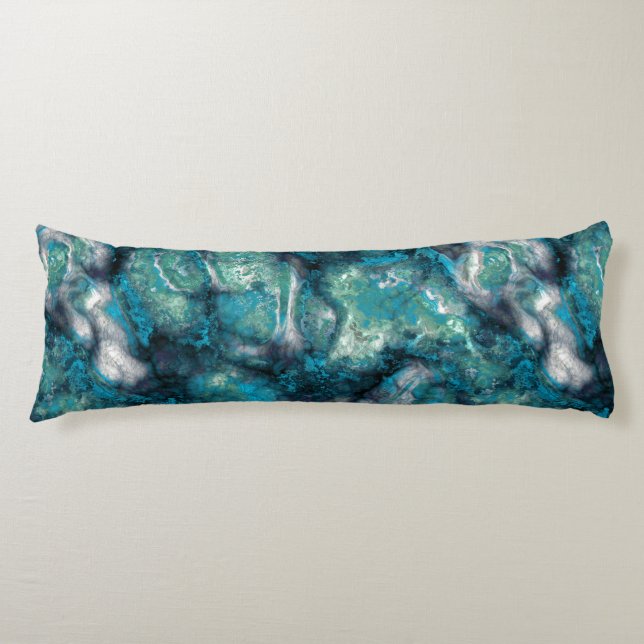 Cojín Resumen de la piedra de salpicadura turquesa (Anverso)