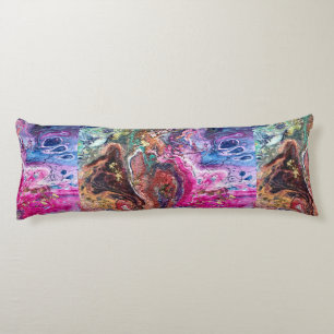 Cojín Resumen de las flores mágicas naranja de oro rosa 