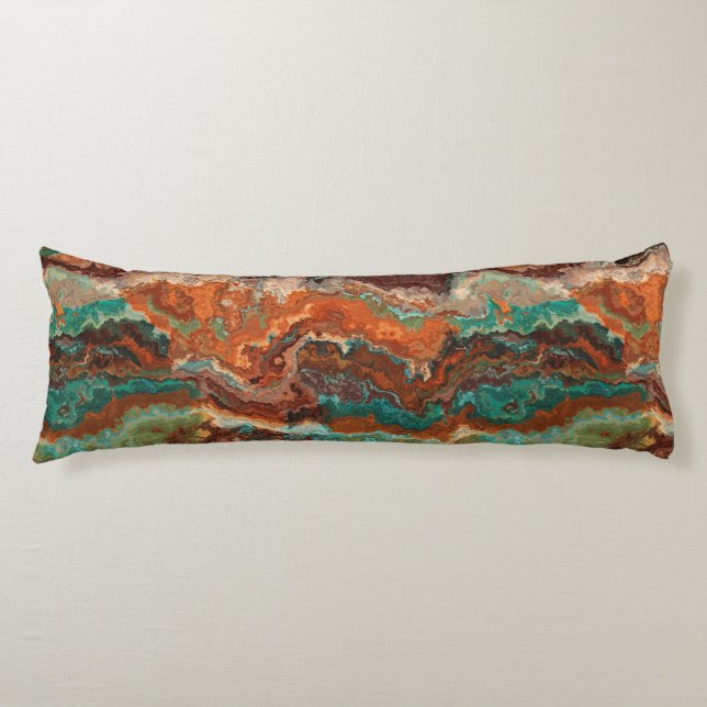 Cojín Resumen de óxido y turquesa (Anverso)
