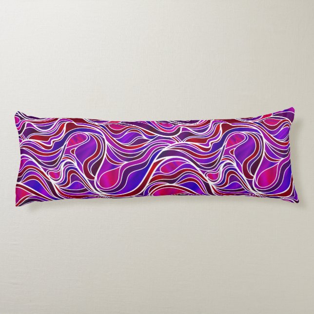 Cojín Resumen de vidrio manchado morado (Reverso)