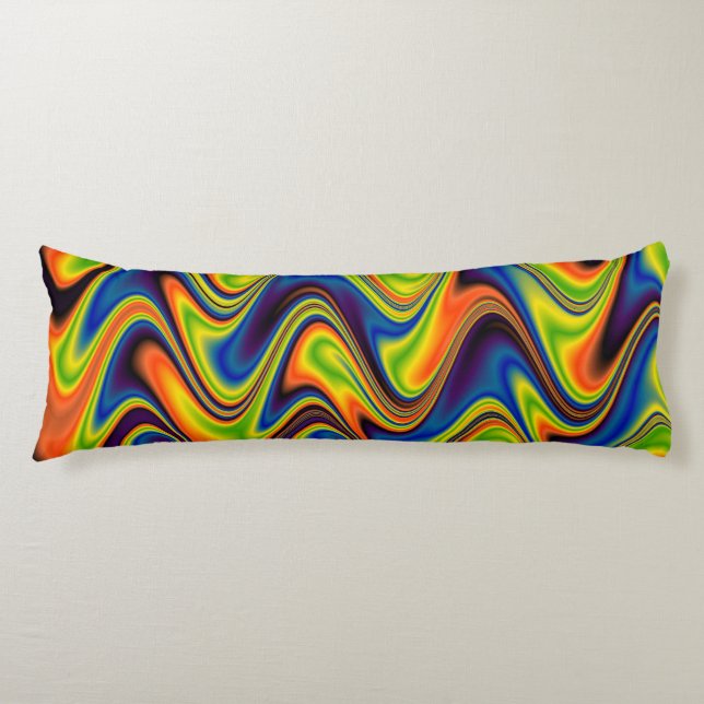 Cojín Resumen de Wavy Multicolor (Anverso)