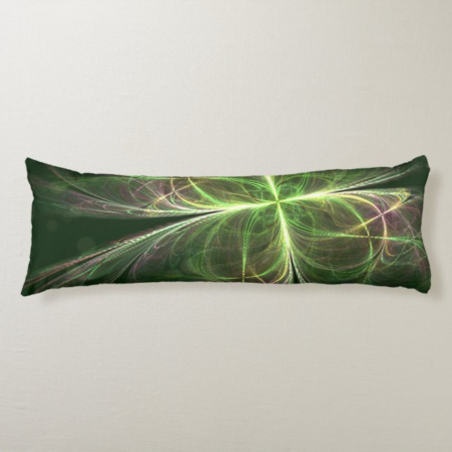 Cojín Resumen Fantasía Cuatro hojas el trébol verde (Anverso)