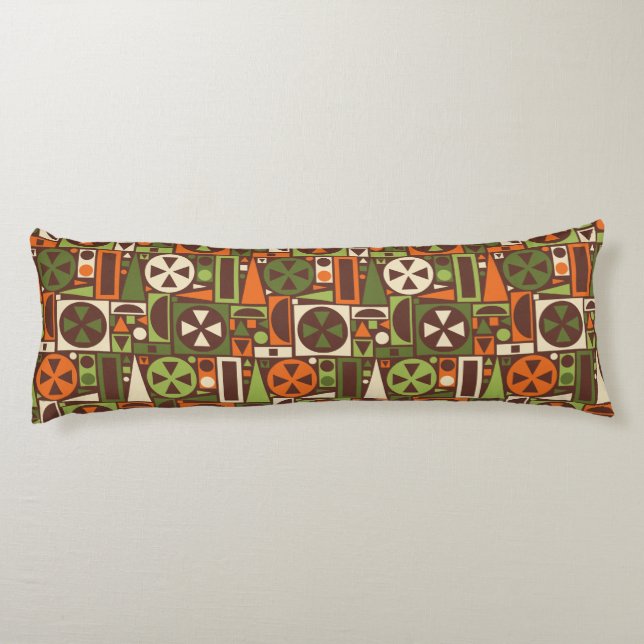 Cojín Resumen moderno de mediados del siglo XX retro geo (Reverso)