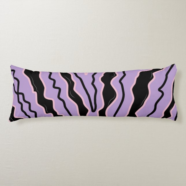 Cojín Resumen Patrón Black Purple Marble Boho Groovy (Anverso)