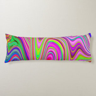 Cojín Resumen rocoso amarillo y rosa Groovy arte retro