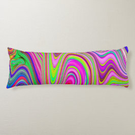 Cojín Resumen rocoso amarillo y rosa Groovy arte retro