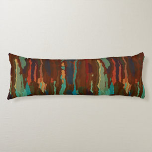 Cojín Resumen turquesa, rojizo y azul