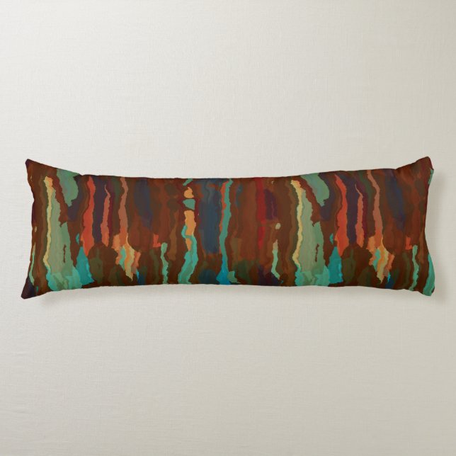 Cojín Resumen turquesa, rojizo y azul (Anverso)