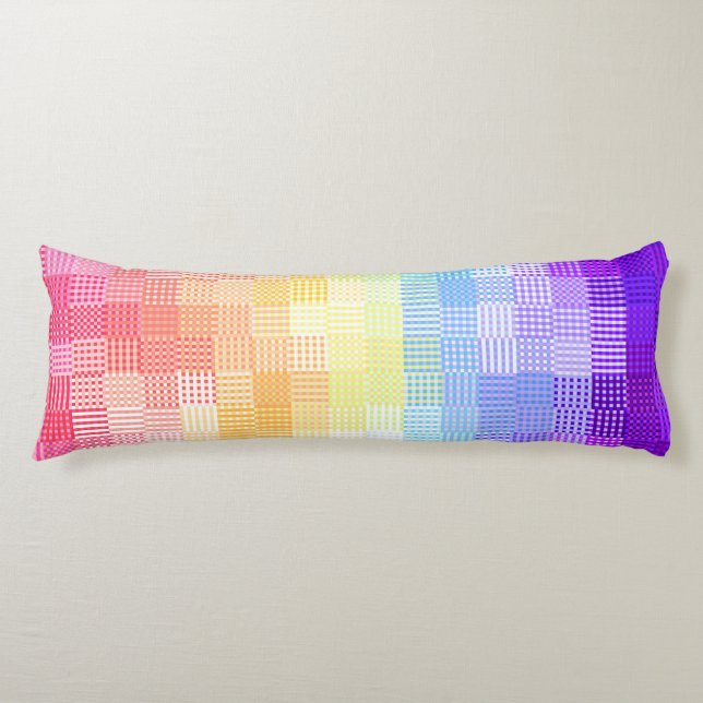 Cojín Retro Boho Funky Quirky Xenogénero Cuadros Orgullo (Anverso)
