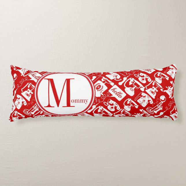 Cojín Retro Cualquier patrón de teléfono de color (Anverso)