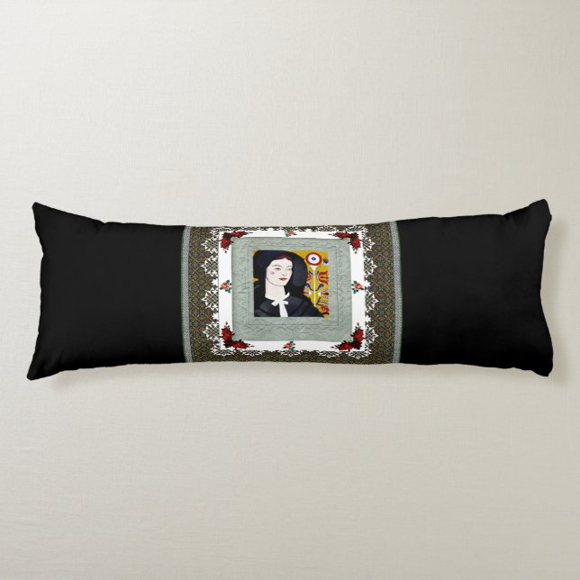 Cojín Retro de color con encaje y flores (Anverso)