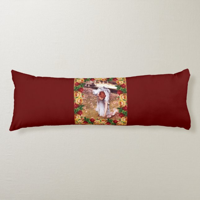 Cojín Retro de color con encaje y flores (Anverso)