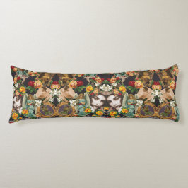 Cojín Retro de color con encaje y flores