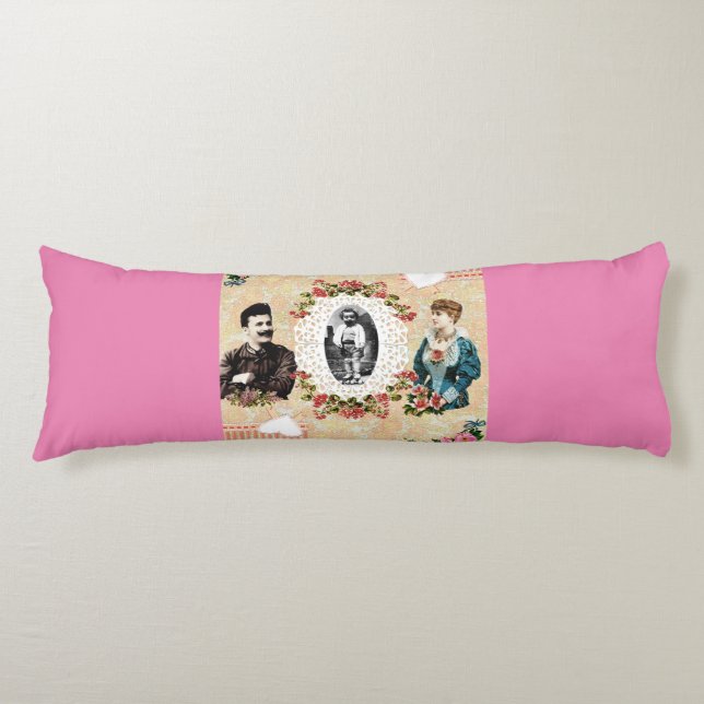 Cojín Retro de color con encaje y flores (Anverso)