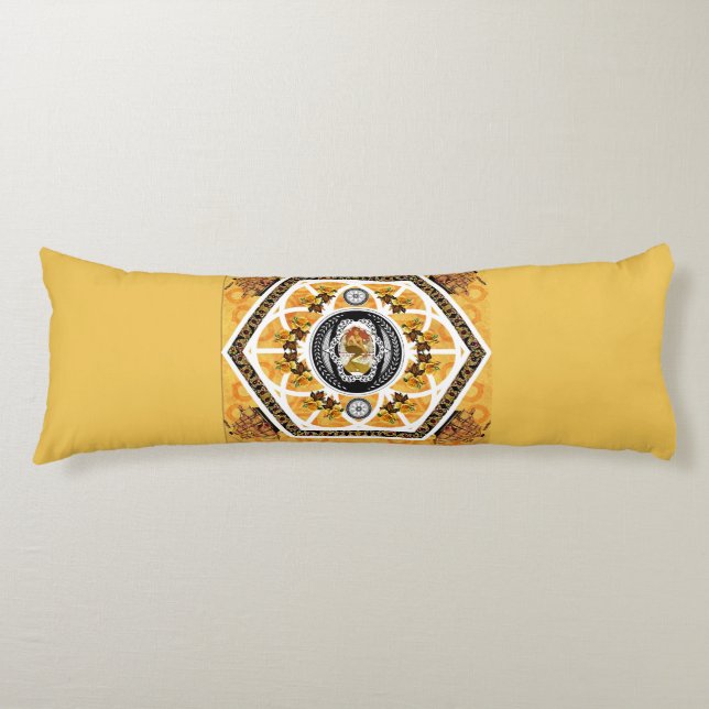 Cojín Retro de color con encaje y flores (Anverso)