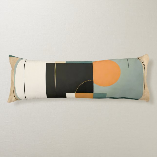 Cojín Retro en negrita: Círculos abstractos y Rectángulo (Anverso)