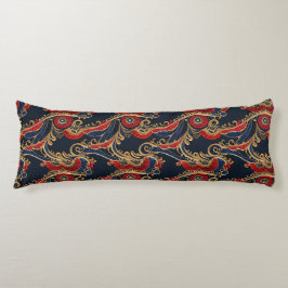 Cojín Ricos Rojos, Armados, Oro Floral Scroll