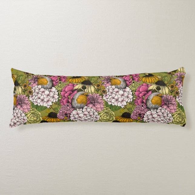 Cojín Robins en el jardín 2 (Anverso)