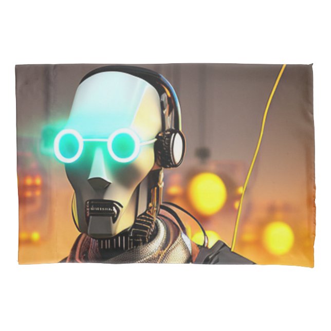 Cojín Robot 2 funda de almohada estándar blanca (Anverso)