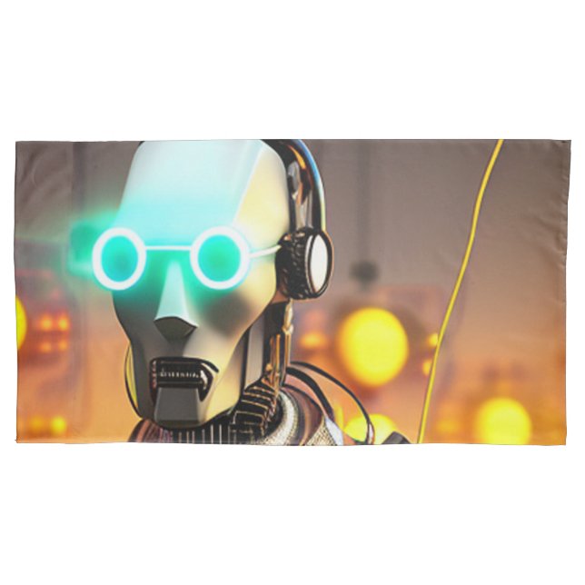 Cojín Robot 2 funda de almohada gris king (Anverso)