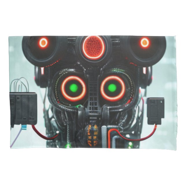 Cojín Robot 3 funda de almohada estándar blanca (Anverso)