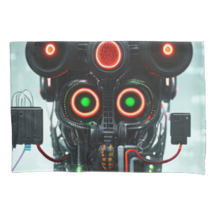 Cojín Robot 3 funda de almohada gris estándar