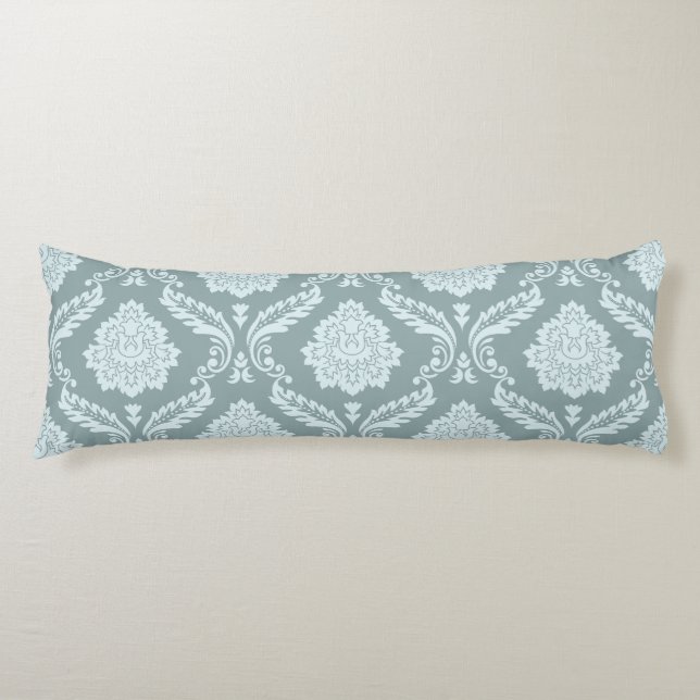 Cojín Rococo Damask Big Pattern Duck Egg Blue+Teal (Anverso)