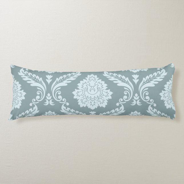 Cojín Rococo Damask Lg Pattern Duck Egg Blue+Teal (Anverso)