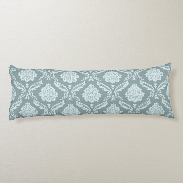 Cojín Rococo Damask Pattern Duck Egg Blue+Teal  (Reverso)