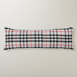 Cojín Rojo blanco negro Gingham   Tejido clásico de cuad