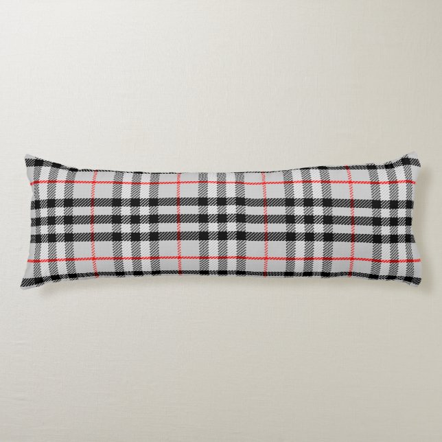 Cojín Rojo blanco negro Gingham | Tejido clásico de cuad (Anverso)