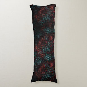 Cojín Rojo oscuro, azul, arañazos cruzados, cuadrado o c