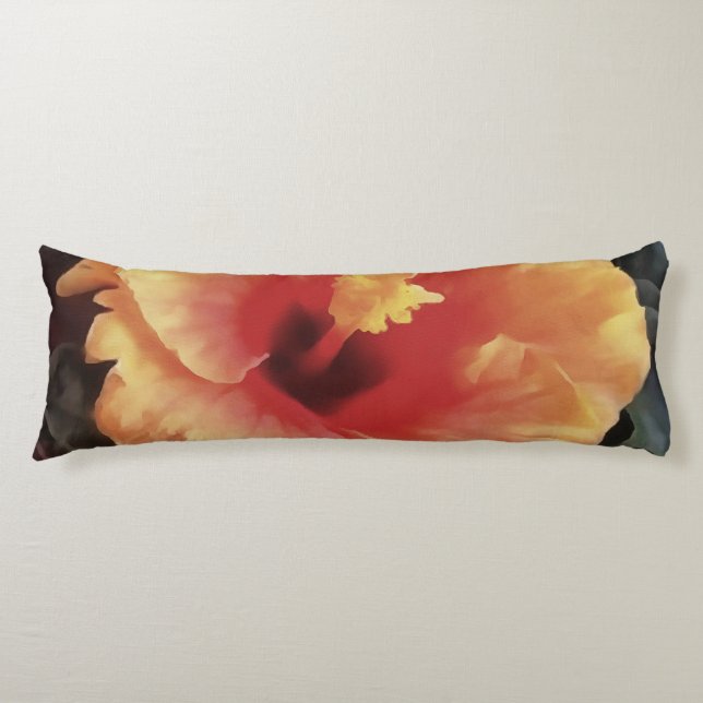 Cojín Rosa chino flor floro artístico (Anverso)
