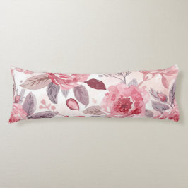 Cojín Rosa Peonía Rosa Floral Acuarela Jardín