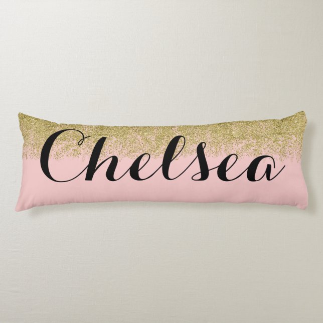 Cojín Rosa Purpurina de color rosa-cuarzo-almohada (Anverso)