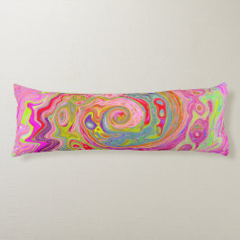 Cojín Rosa retro, amarillo y magenta Resumen de arte gro