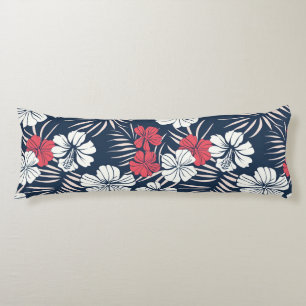 Cojín Rosa Tropical y Floral Naval