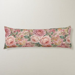 Cojín Rosas Rosa Polvorienta Encanto Elegante Verde Salv