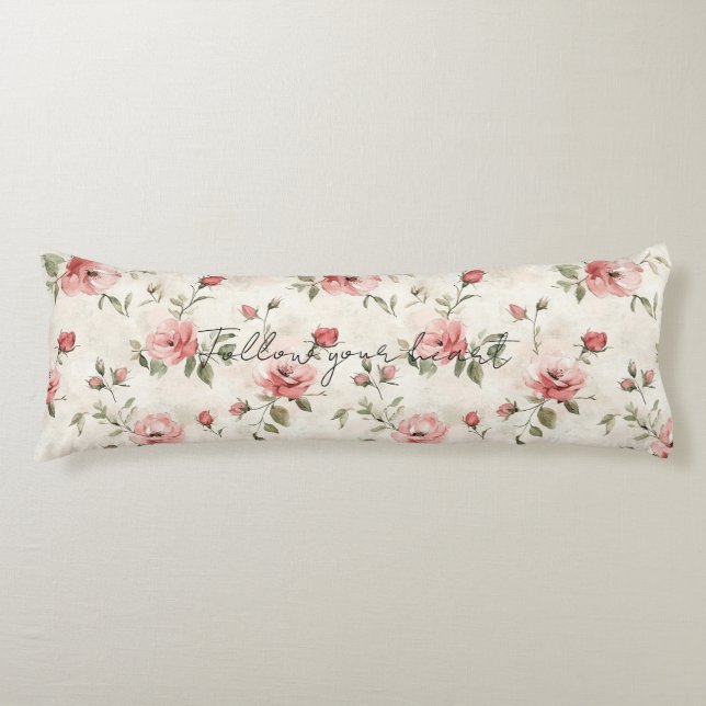Cojín Rosas rosadas Floral (Anverso)