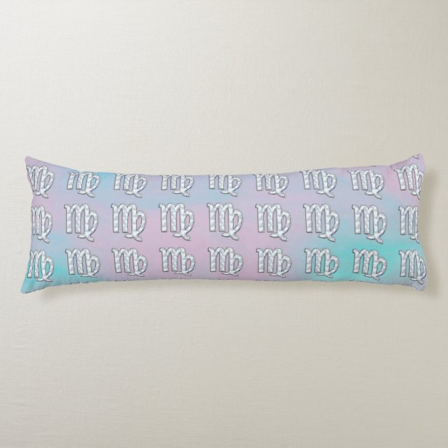 Cojín Rótulo Virgo Zodiac sobre Pasteles Madre de Perla (Anverso)