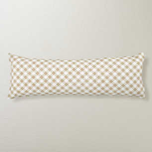 Cojín Rustic Neutral Beige Gingham Plaid