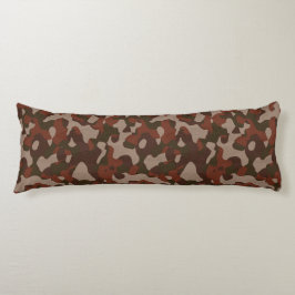 Cojín Rusty Red and Dark Olive Camo abstract