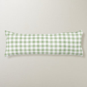 Cojín Sage natural ruso Gingham Plaid