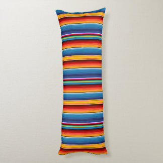 Cojín Sarape rojo mexicano de oro azul