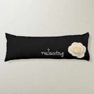 Cojín Sencillo negro y blanco elegante Rosa Minimalista