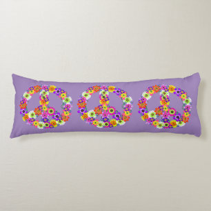 Cojín Signo de paz floral en lavanda
