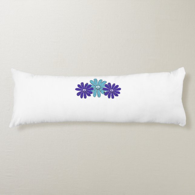 Cojín Signo de paz hippie flor poder Aqua Purple (Anverso)