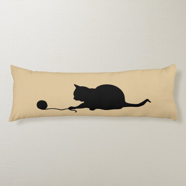 Cojín Silhouette de gato en juego (Anverso)