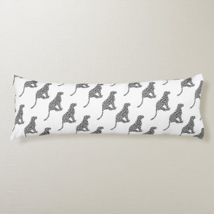 Cojín Silhouette de Gris y Gris claro Leopardo